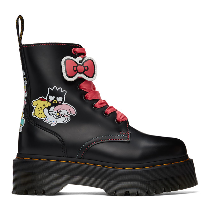 DR. MARTENS' BLACK HELLO KITTY & FRIENDS EDITION JADON BOOTS