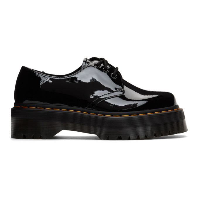 Dr. Martens Black Patent Lamper 1461 Quad Platform Derbys