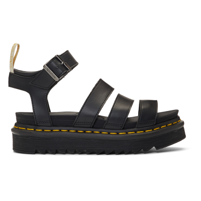 dr martens vegan blaire chunky sandals in black