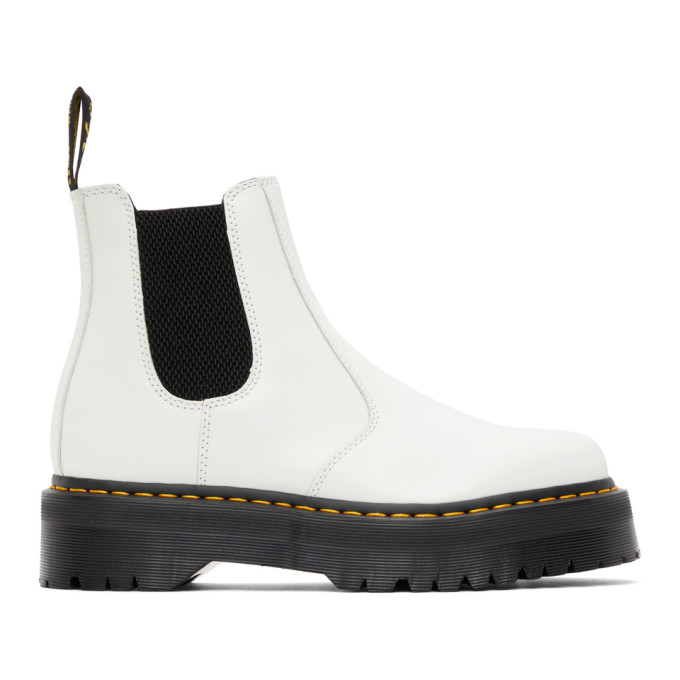 Dr. Martens White 2976 Platform Chelsea Boots