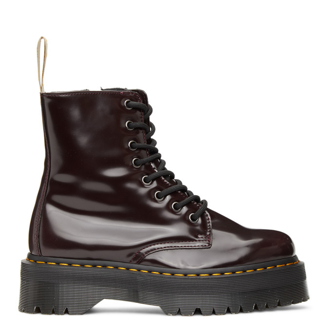 Dr. Martens Burgundy Vegan Jadon 2 Platform Boots