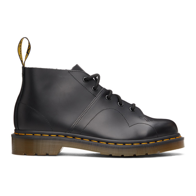 Dr. Martens Black Leather Church Monkey Boots