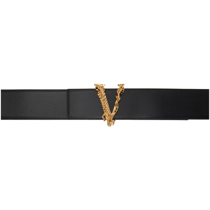 Versace Black Virtus Wide Belt