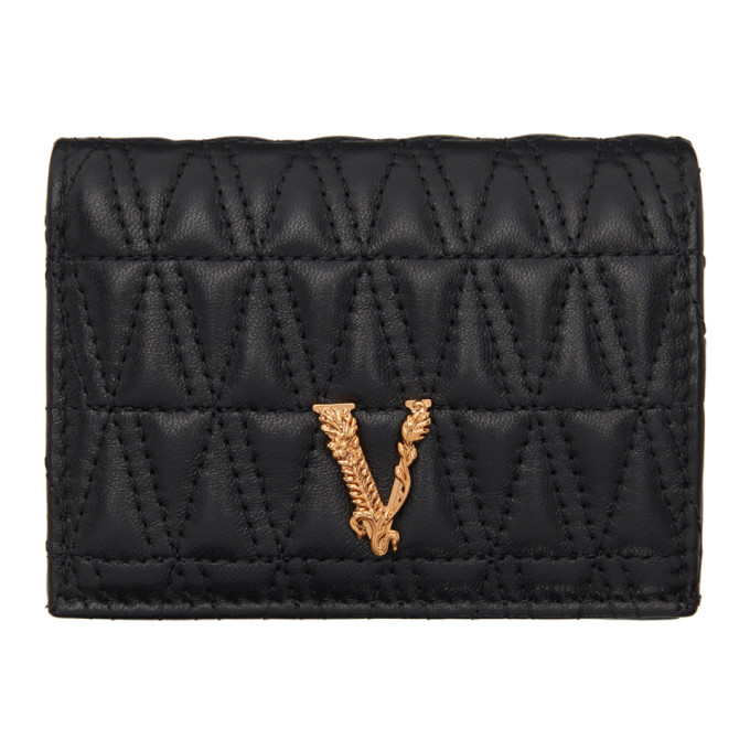 Click to view more detailed imagery on our partner's website Versace Black Quilted Vitrus Wallet In Dnmov Black
