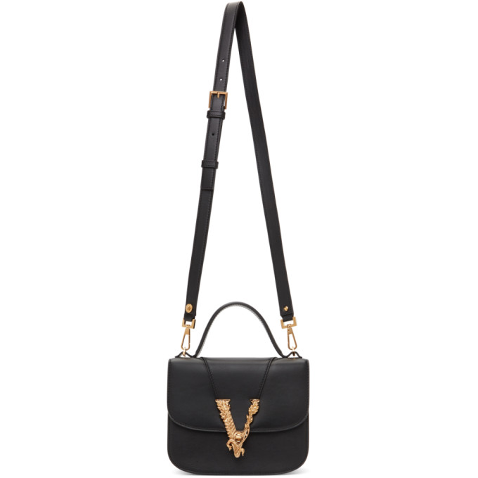 Versace Black Small Virtus Shoulder Bag