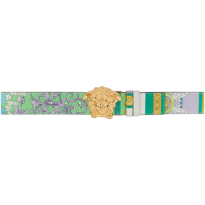 Versace Reversible Multicolor Barocco Medusa Belt