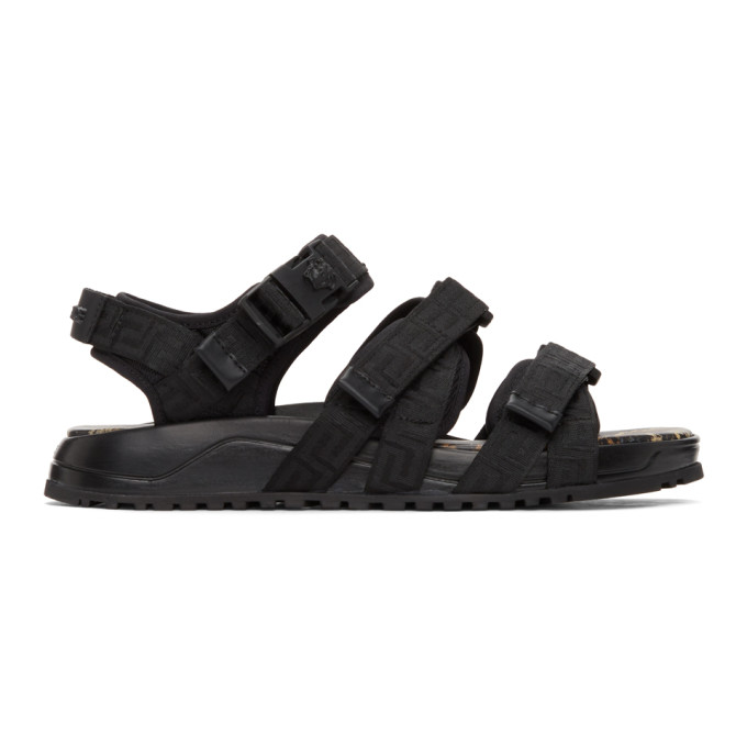 Versace Black Graecia Sandals