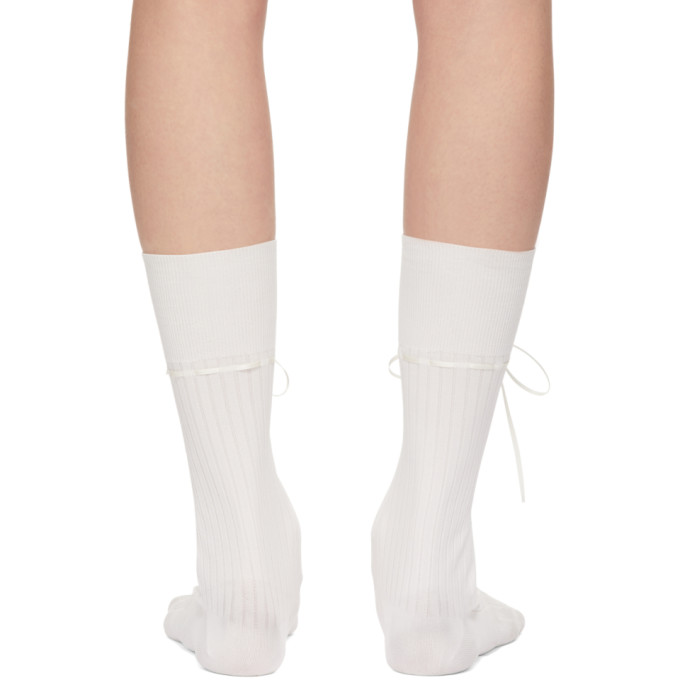 SIMONE ROCHA WHITE RIBBON CUT-OUT SOCKS