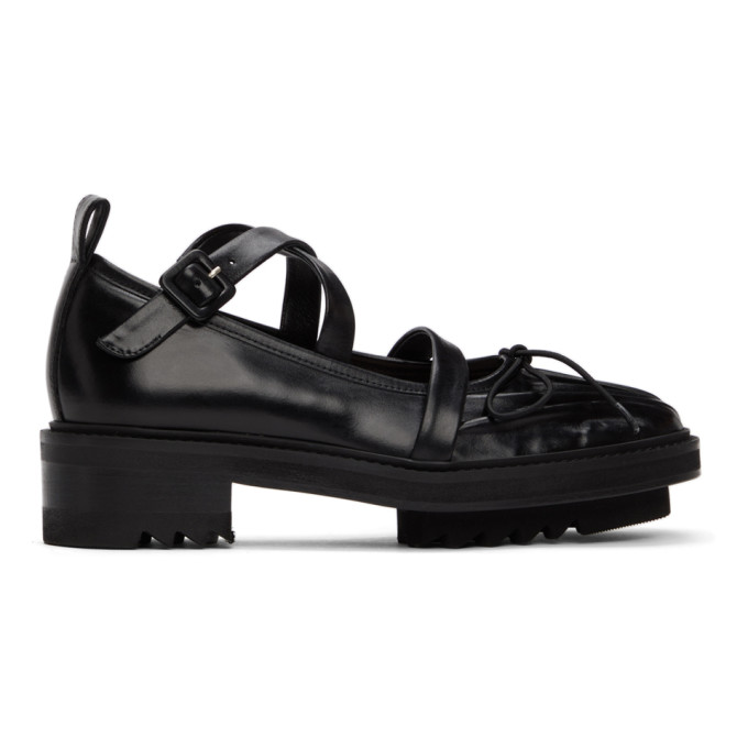 Simone Rocha Black Square Toe Ballet Brogues