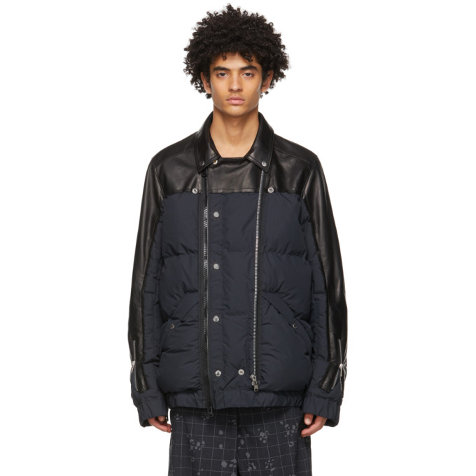 UNDERCOVER BLACK SACAI EDITION LEATHER DOUBLE RIDER'S JACKET