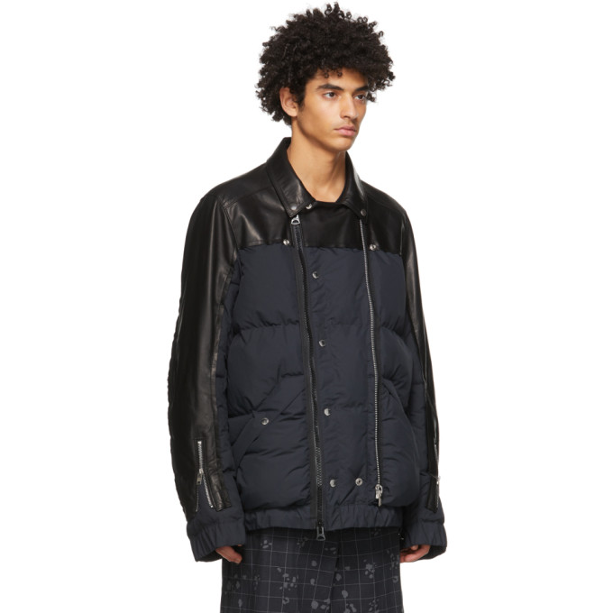 UNDERCOVER BLACK SACAI EDITION LEATHER DOUBLE RIDER'S JACKET