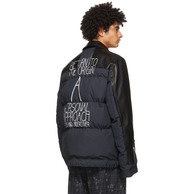 UNDERCOVER BLACK SACAI EDITION LEATHER DOUBLE RIDER'S JACKET
