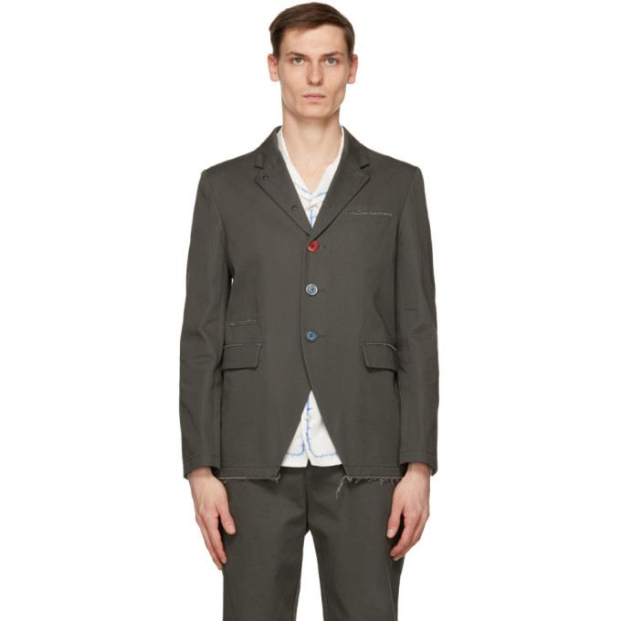 Undercover Grey Raw Hem Blazer