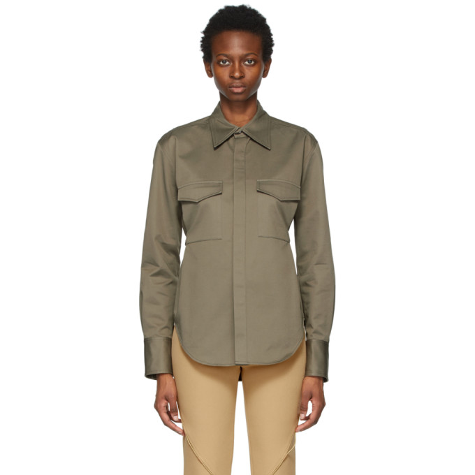 DION LEE KHAKI BELTED UTILITY SHIRT