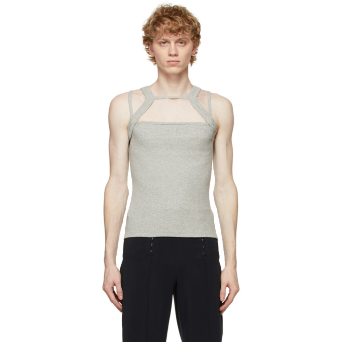 Dion Lee Grey Rib Holster Tank Top