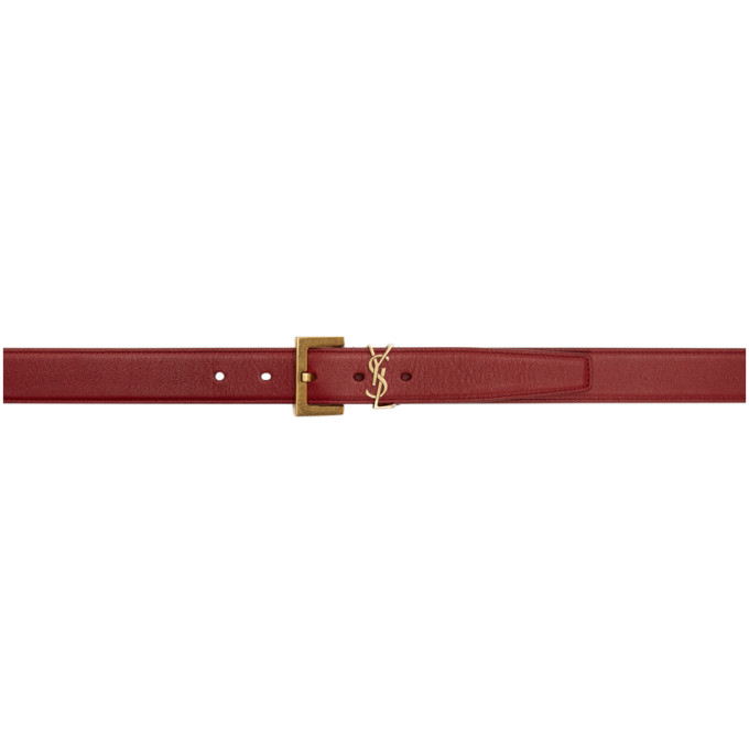 Saint Laurent Red Monogram Belt