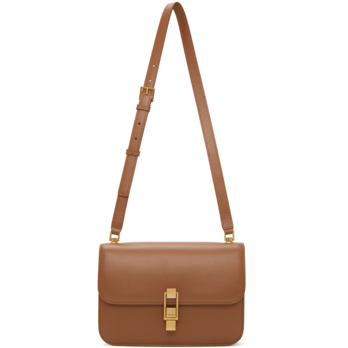 SAINT LAURENT BROWN CARRÉ SATCHEL BAG
