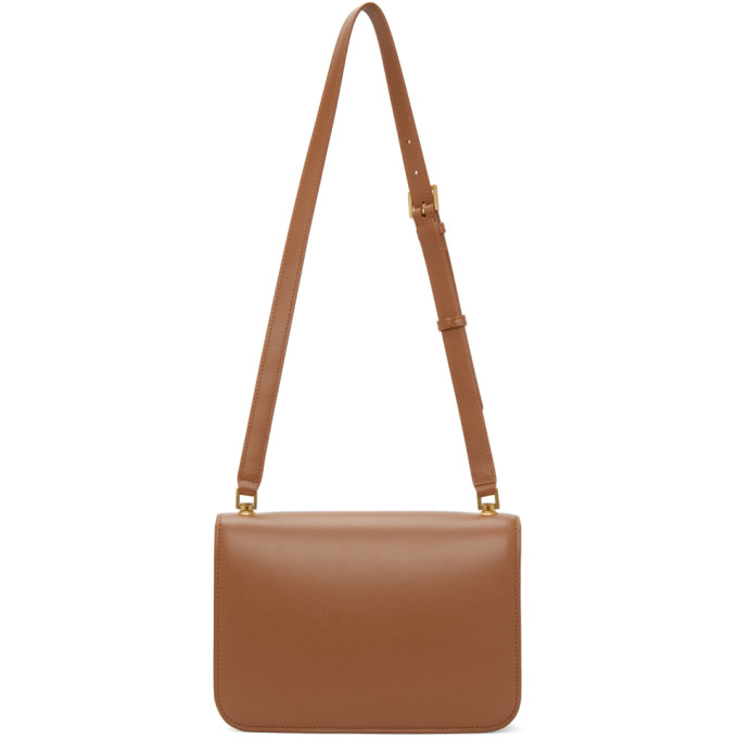 SAINT LAURENT BROWN CARRÉ SATCHEL BAG