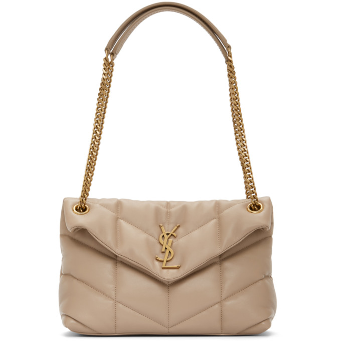 Saint Laurent Beige Small Loulou Puffer Bag