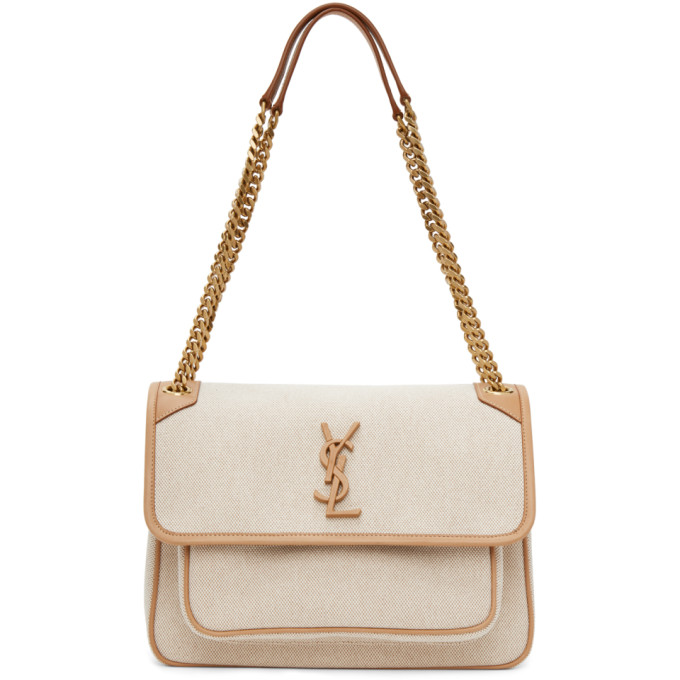 SAINT LAURENT SAINT LAURENT BEIGE CANVAS MEDIUM NIKI BAG