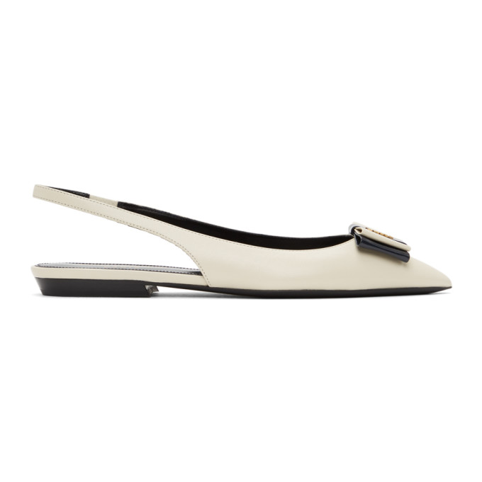 Saint Laurent Off-White Anais Slingback Flats