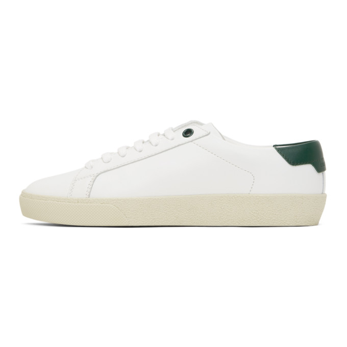 SAINT LAURENT WHITE & GREEN COURT CLASSIC SL/06 SNEAKERS