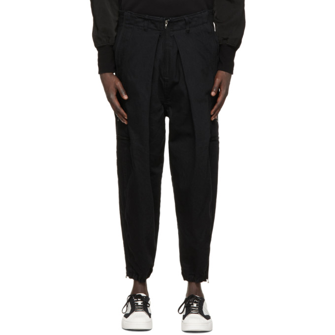 Julius Black Adjustable Zip Cargo Pants