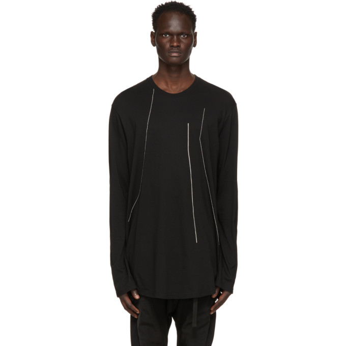 Julius Black Embroidered Long Sleeve T-Shirt