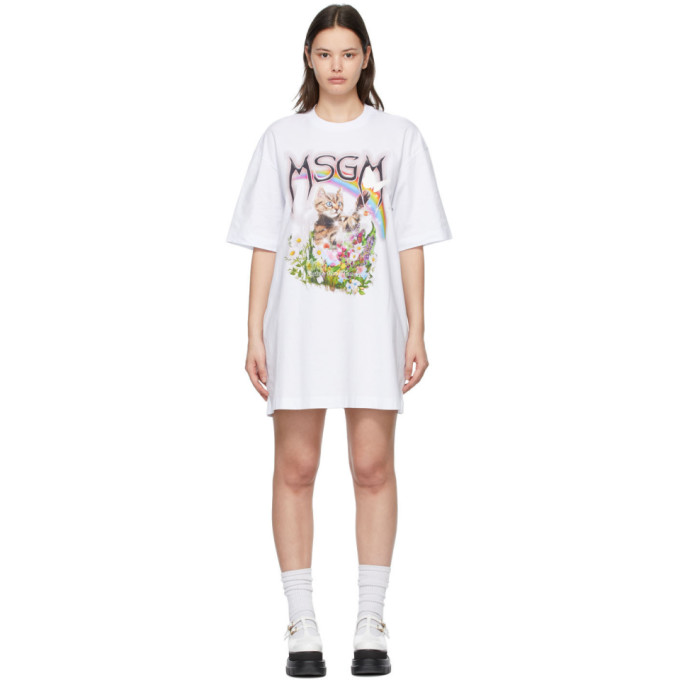 MSGM White Cat Dress