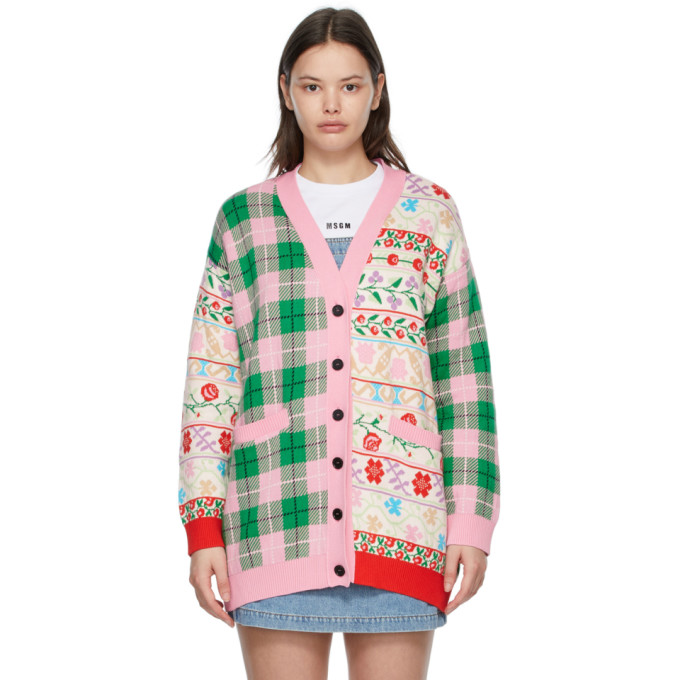 MSGM Multicolor Mashup Cardigan