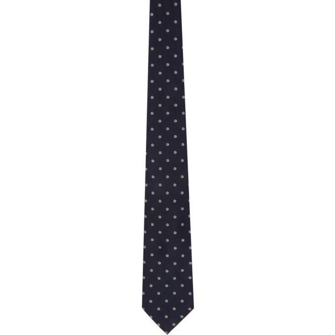 Dunhill Navy Silk Hexbolt Tie