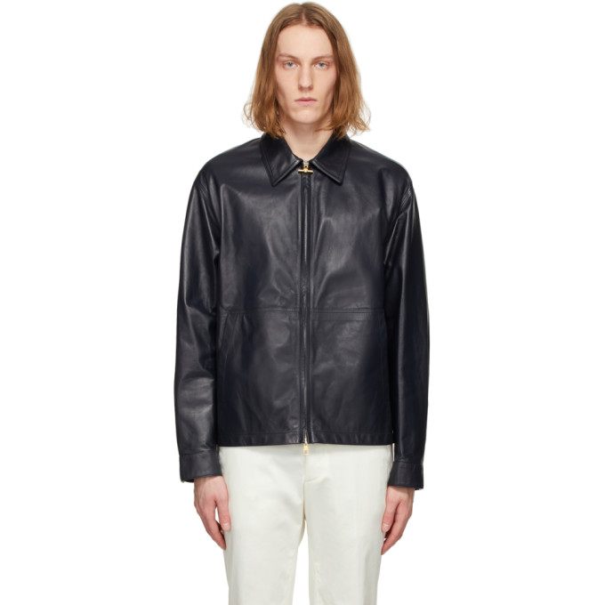 Dunhill Black Leather Work Jacket