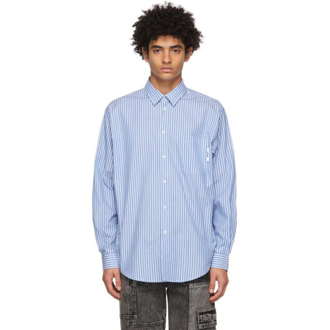 MSGM Blue and White Stripe Shirt