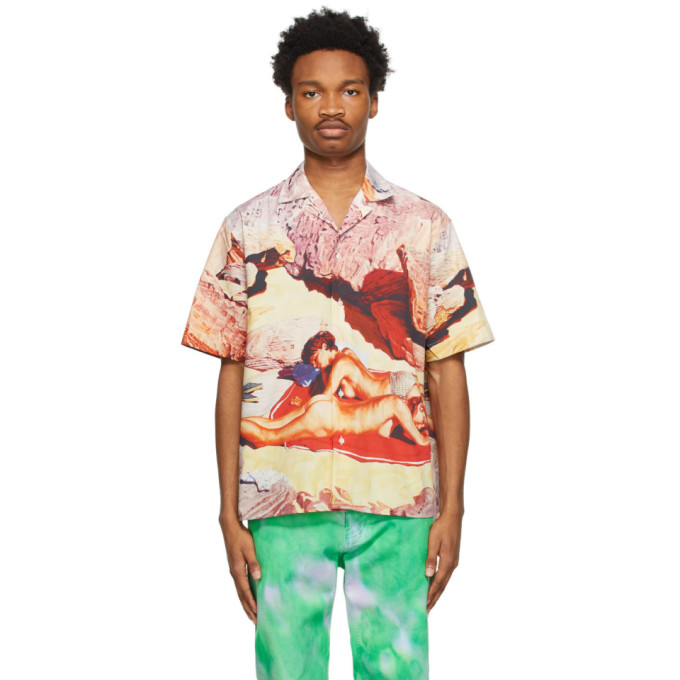 MSGM Beige Seth Armstrong Edition Graphic Short Sleeve Shirt