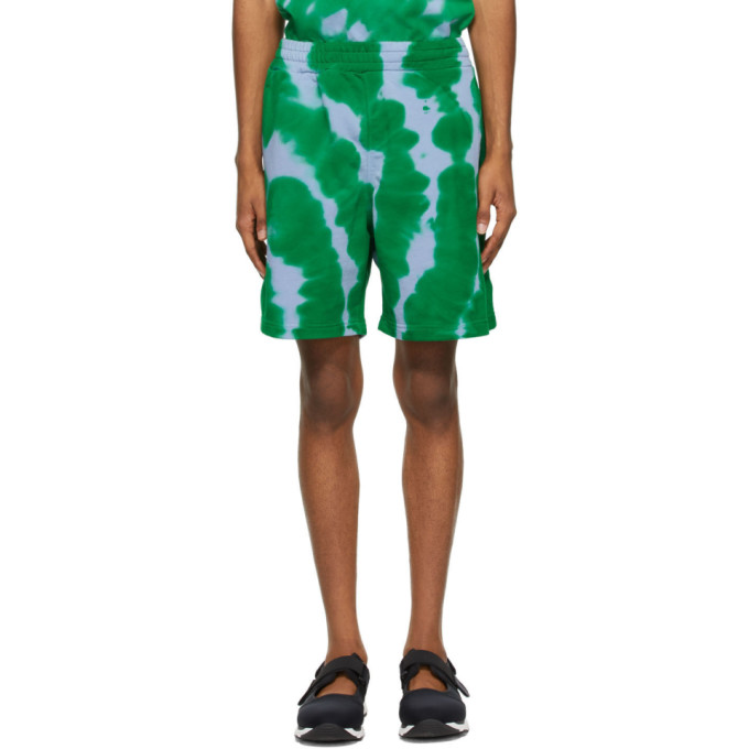 MSGM Green Tie-Dye Shorts