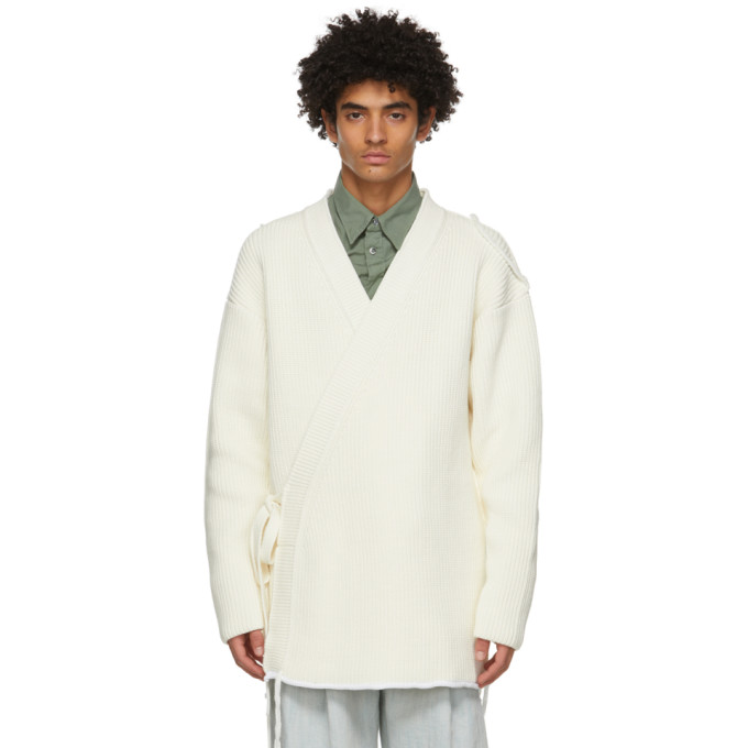 Dunhill Off-White Chunky Wrap Cardigan