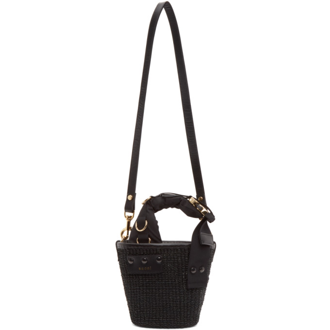 Sacai Black Woven Micro Hybrid Marche Bag