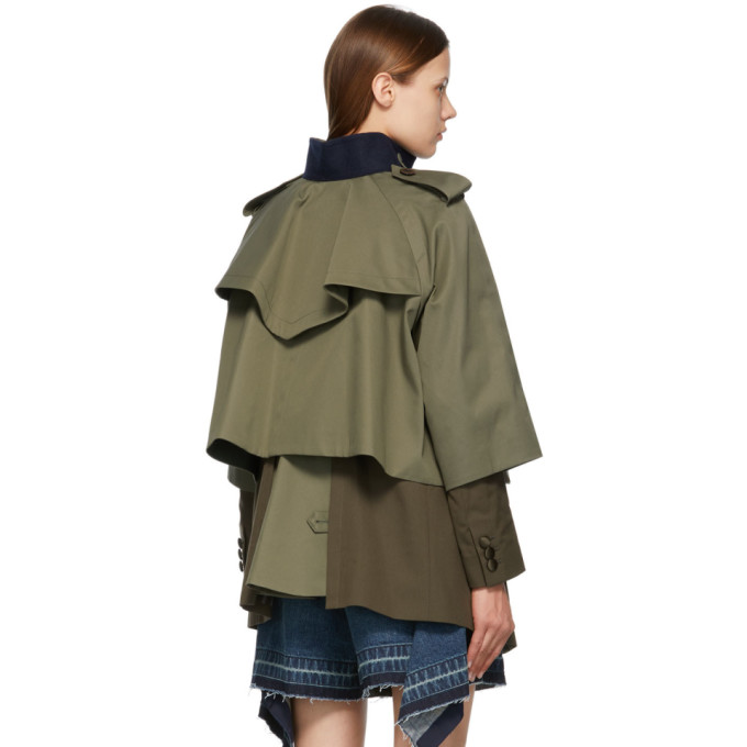 SACAI KHAKI GABARDINE SUITING JACKET