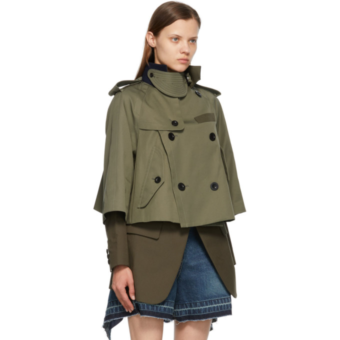 SACAI KHAKI GABARDINE SUITING JACKET