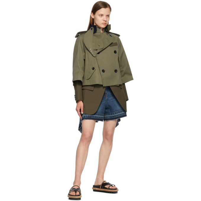 SACAI KHAKI GABARDINE SUITING JACKET