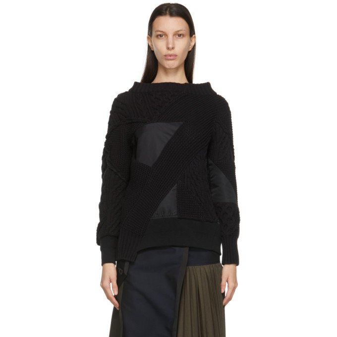 Sacai Black Hank Willis Thomas Edition Mix Knit Pullover Sweater