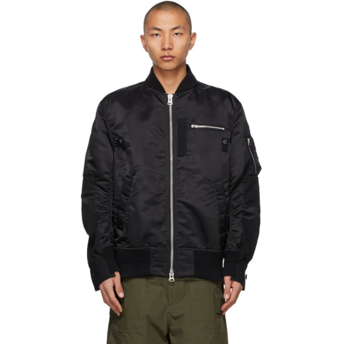 Sacai Black Blouson Bomber Jacket