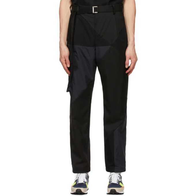 Sacai Black Hank Willis Thomas Edition Solid Mix Cargo Pants