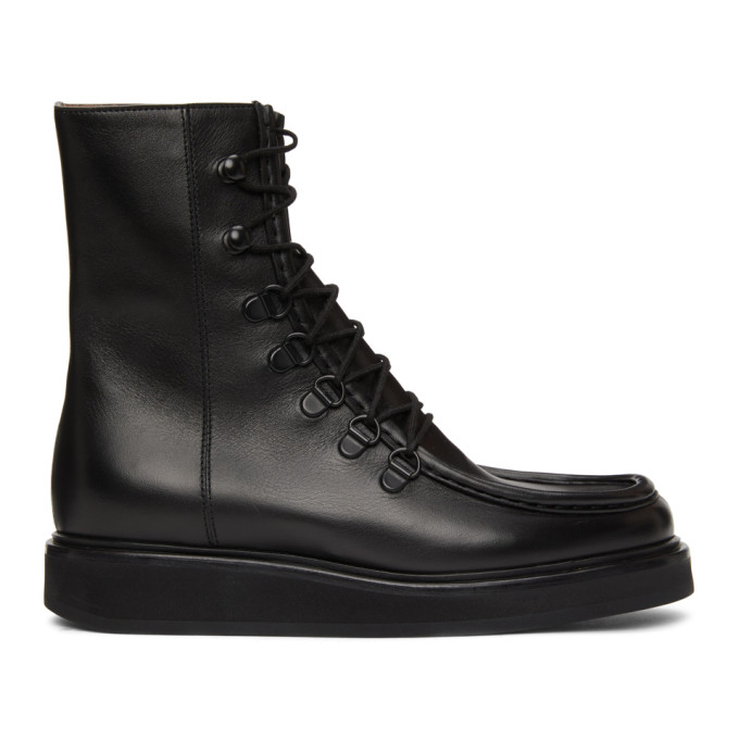 Legres Black Leather College Boots