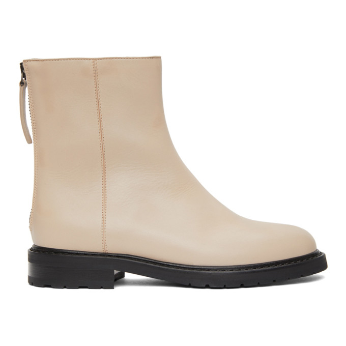 Legres Beige Leather Officer Boots
