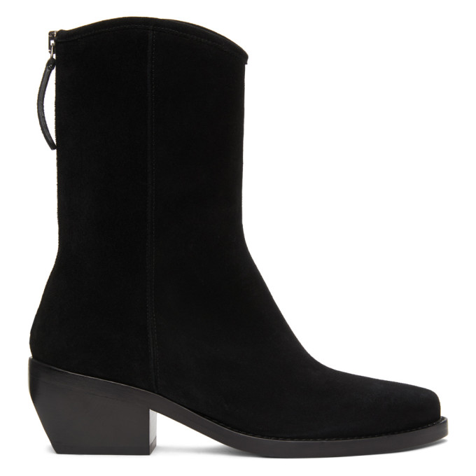 Legres Black Suede Western Boots