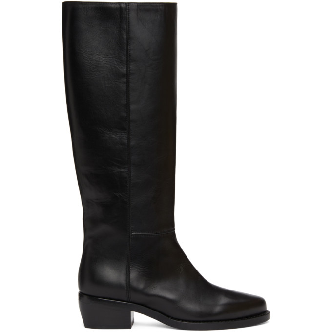 Legres Black Leather Riding Boots