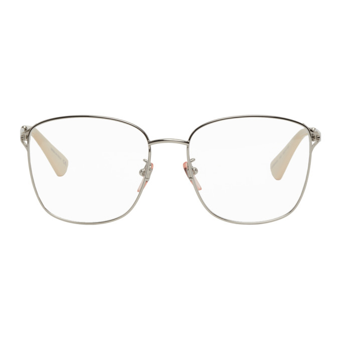 Gucci Silver Large Square Glasses