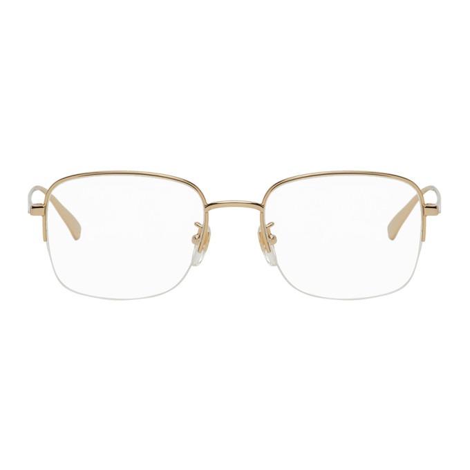 Gucci Gold Half-Rim Square Glasses