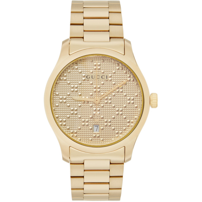 Gucci Gold Pyramid Iconic G-timeless Watch